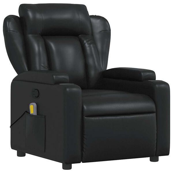 vidaXL Fauteuil de massage inclinable Noir Similicuir