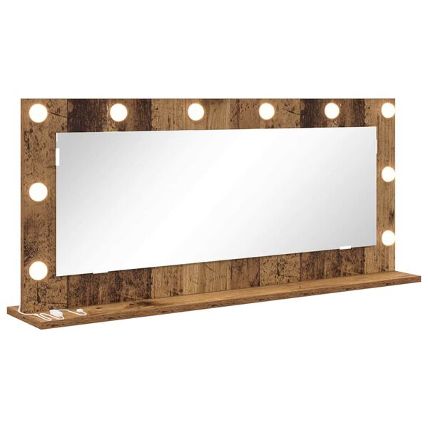 vidaXL Miroir de vanité avec miroir Bois Ancien 100 x 45 x 18 cm