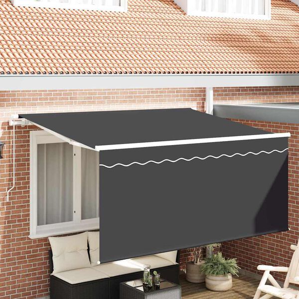vidaXL Auvent R&eacute;tractable Ray&eacute; Anthracite 300 x 200 cm tissu