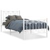 vidaXL Cadre de lit m&eacute;tal sans matelas avec pied de lit blanc 80x200cm