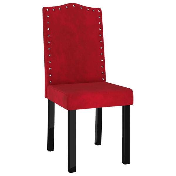 vidaXL Chaises &agrave; manger lot de 4 rouge bordeaux velours
