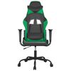 vidaXL Chaise de jeu Noir et vert Similicuir
