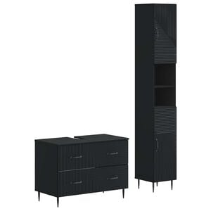 vidaXL Ensemble de 2 meubles de salle de bain HAARLEM Noir