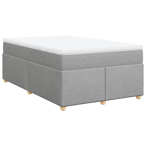 vidaXL Sommier &agrave; lattes de lit avec matelas Gris clair 120x200cm Tissu