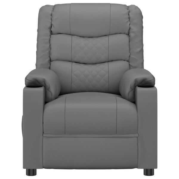 vidaXL Fauteuil de massage Gris Similicuir