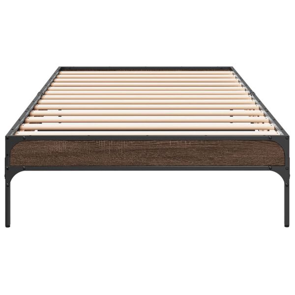 vidaXL Cadre de lit sans matelas ch&ecirc;ne marron 100x200 cm