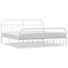 vidaXL Cadre de lit m&eacute;tal sans matelas et pied de lit blanc 193x203 cm