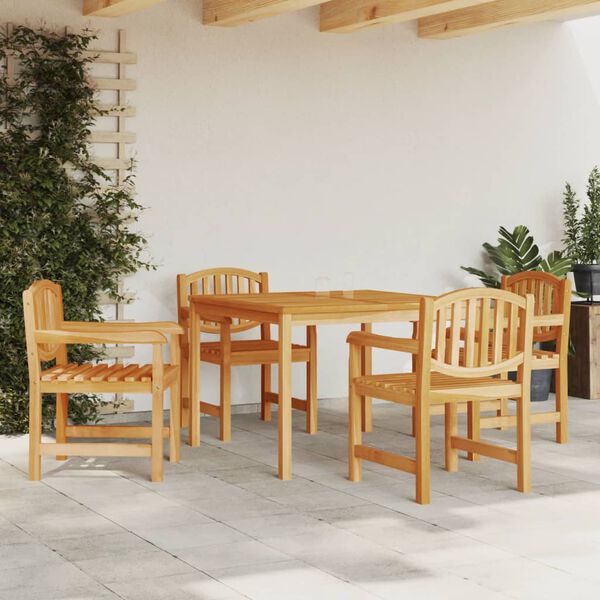 vidaXL Ensemble &agrave; manger de jardin 5pcs Bois de teck massif