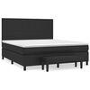 vidaXL Sommier &agrave; lattes de lit avec matelas Noir 180x200 cm Similicuir