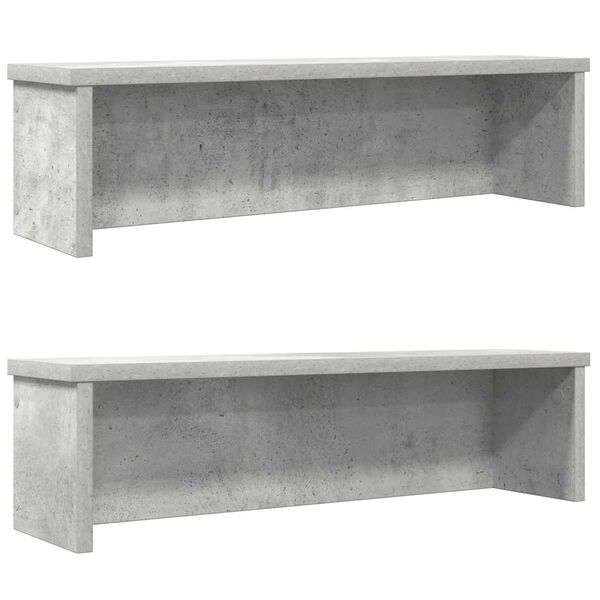 VidaXL &Eacute;tag&egrave;res de cuisine empilables 2 pcs gris b&eacute;ton 60x15x16 cm