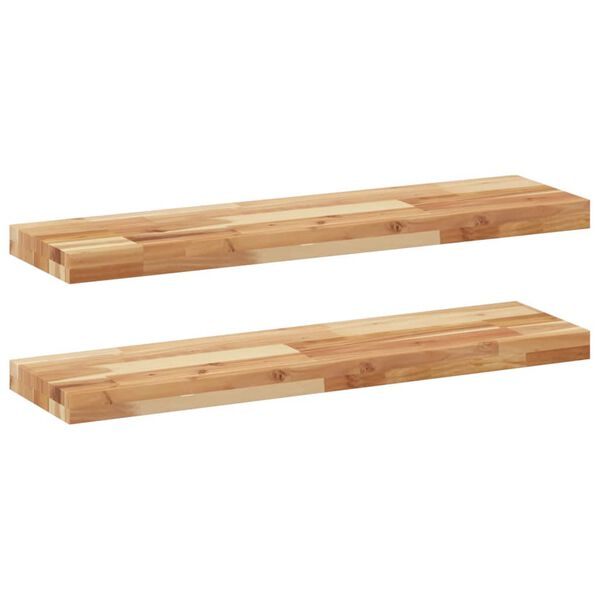 vidaXL &Eacute;tag&egrave;res flottantes 2 pcs 80x20x4 cm acacia massif &agrave; l'huile