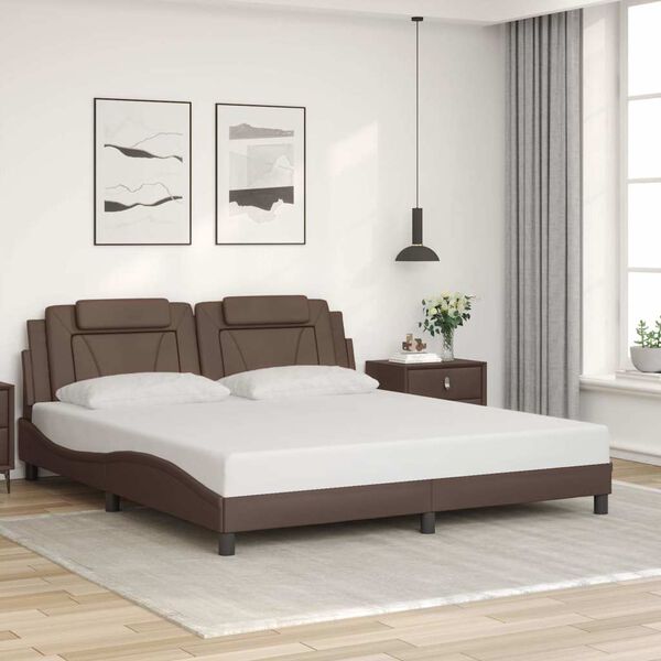 vidaXL Cadre de lit Viana sans matelas marron 180x200 cm similicuir