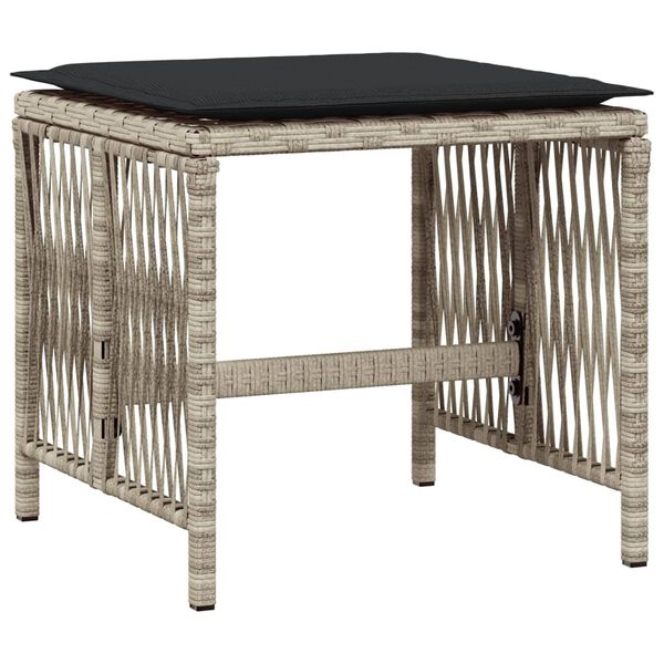 vidaXL Ensemble &agrave; manger de jardin et coussins 9 pcs gris clair rotin