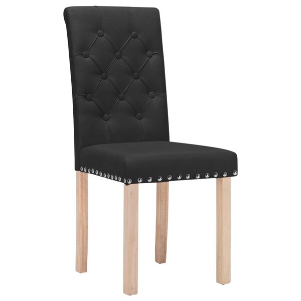 vidaXL Chaises &agrave; manger lot de 6 noir tissu