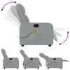vidaXL Fauteuil inclinable de massage gris clair tissu