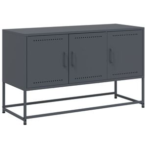 vidaXL Meuble TV anthracite 100,5x39x60,5 cm acier