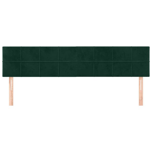 vidaXL T&ecirc;tes de lit Vert fonc&eacute; 160x5x78/88 cm Velours