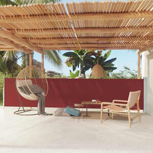 vidaXL Auvent lat&eacute;ral r&eacute;tractable de patio 117x600 cm Rouge