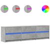 vidaXL Meuble TV avec LED gris b&eacute;ton 180x34x50 cm bois d'ing&eacute;nierie
