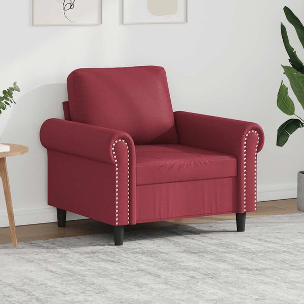 vidaXL Fauteuil Rouge bordeaux 60 cm Similicuir