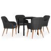 vidaXL Ensemble &agrave; manger de jardin avec coussins 5 pcs Noir