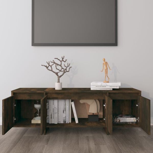 vidaXL Meuble TV ch&ecirc;ne fum&eacute; 120x30x40,5 cm bois d'ing&eacute;nierie