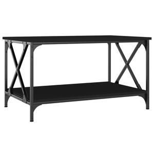 vidaXL Table basse Noir 80x50x45 cm Bois d'ing&eacute;nierie et fer