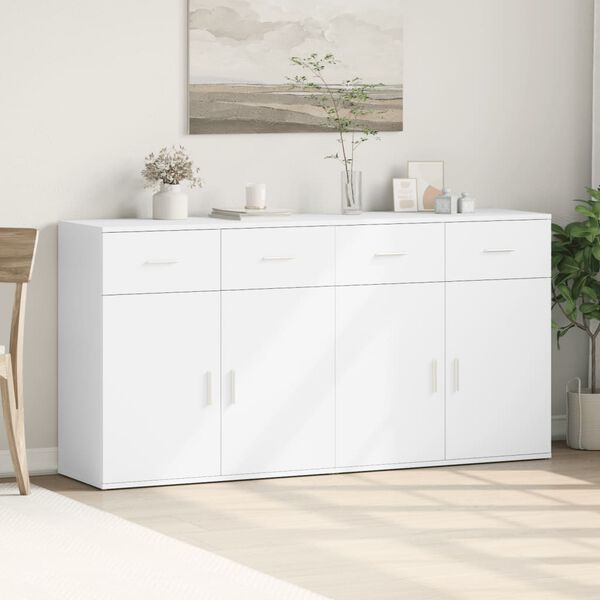 vidaXL Buffets 2 pcs blanc 79x38x80 cm bois d&rsquo;ing&eacute;nierie