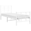vidaXL Cadre de lit m&eacute;tal sans matelas avec pied de lit blanc 80x200cm