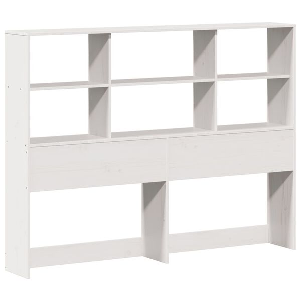 vidaXL T&ecirc;te de lit avec rangement blanc 160 cm bois massif de pin