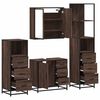 vidaXL Ensemble de meubles de salle de bain 4 pcs ch&ecirc;ne marron