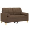 vidaXL Canap&eacute; 2 places avec oreillers d&eacute;coratifs marron 120 cm tissu