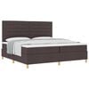 vidaXL Lit &agrave; ressorts avec matelas Marron fonc&eacute; 200 x 200 cm tissu