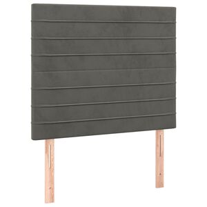 vidaXL T&ecirc;te de lit Gris fonc&eacute; 80x5x118/128 cm Velours