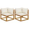 vidaXL Canap&eacute;s d'angle sectionnels 2pcs et coussins bois massif acacia
