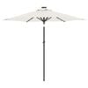 vidaXL Parasol de jardin avec LED et m&acirc;t en acier blanc 225x225x212 cm