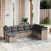 vidaXL Salon de jardin 8 pcs avec coussins gris r&eacute;sine tress&eacute;e