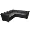 vidaXL Canap&eacute; d'angle Chesterfield 5 places Cuir synth&eacute;tique Noir