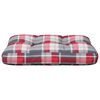 vidaXL Coussin de palette motif &agrave; carreaux rouge 50x40x12 cm tissu