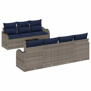 vidaXL Ensemble de Canap&eacute;s 8 pc 7 place Gris polyrotin
