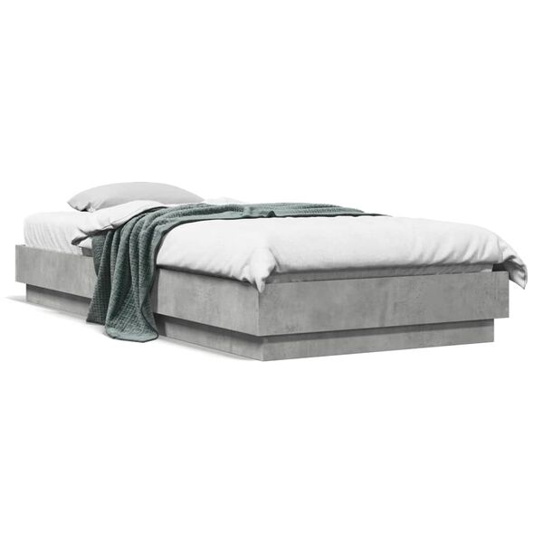 vidaXL Cadre de lit sans matelas gris béton 100x200 cm