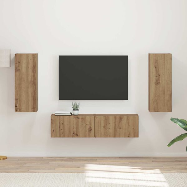 vidaXL Ensemble meuble TV 2 pcs Ch&ecirc;ne artisanal Bois d'ing&eacute;nierie