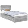 vidaXL Cadre de lit Gris Sonoma 100 x 200 cm Bois d'ing&eacute;nierie