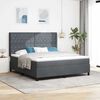 vidaXL Lit &agrave; ressorts avec matelas Gris fonc&eacute; 180 x 200 cm Velours