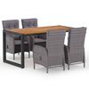 vidaXL Ensemble &agrave; manger de jardin 5 pcs Gris