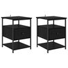 vidaXL Cabinet de chevet 2 pi&egrave;ces Ch&ecirc;ne noir 40 x 42 x 56 cm