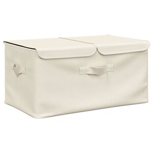 vidaXL Bo&icirc;tes de rangement Tissu intiss&eacute; 2 compartiments Cr&egrave;me
