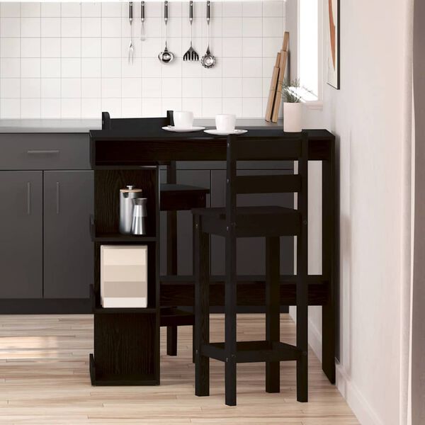 vidaXL Table de bar Chêne noir 100 x 48 x 101,5 cm Bois d'ingénierie