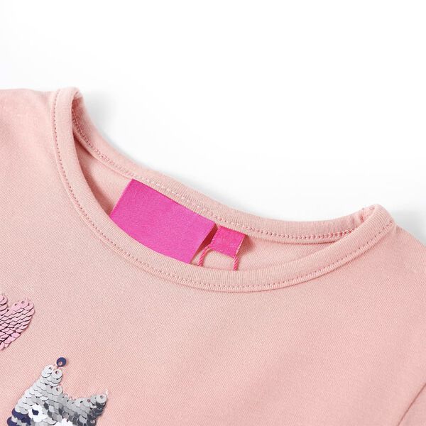 T-shirt enfants à manches longues rose clair 116