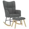 vidaXL Chaise &agrave; bascule avec repose-pied Gris fonc&eacute; Tissu